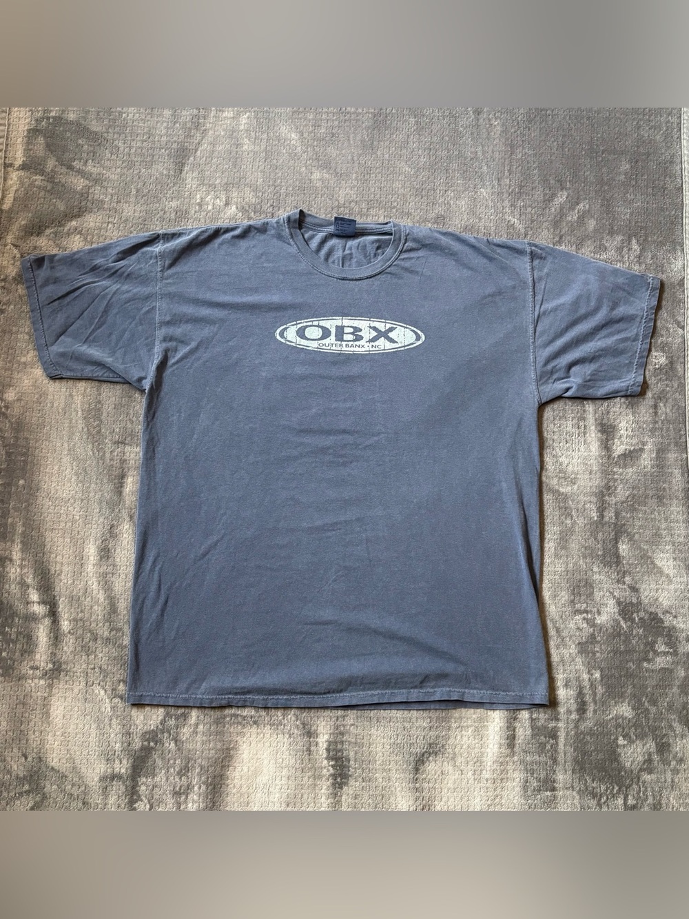 Y2K Outer Banks NC OBX Surf Style Oval Graphic Blue Tshirt Men’s 2XL 100% Cotton